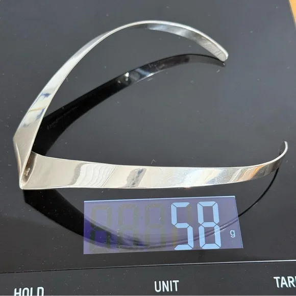 Vintage TAXCO 950 Mexico TO-96 ALICIA Sterling Silver Modernist Cuff Necklace - Picture 16 of 16